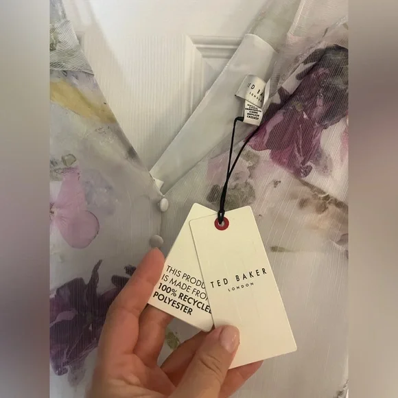 NWT Ted Baker Women's Ivory Angel Sleeve Fit-Flare Mini Dress US size 4 - Picture 7 of 15